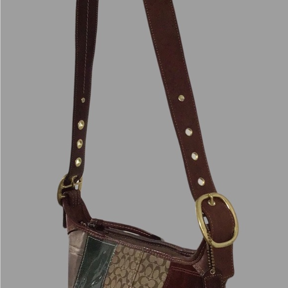 COACH Holiday Patchwork Bleecker Hobo Crossbody/Shoulder Bag, Leather/Suede, Y2K - Picture 13 of 15